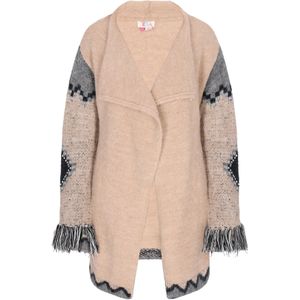 IZIA Gebreid vest  beige / grijs / zwart / wit