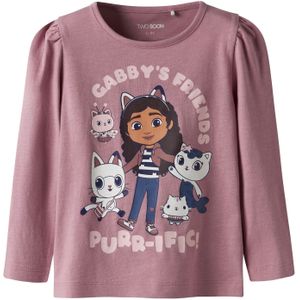 TWO SOON Shirt 'Gabby'  navy / bruin / lavendel / wit