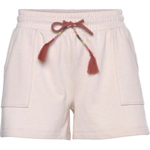 Vivance - Sweatshort - Crème - Korte Broek met Opgestikte Zakken en Contrastkoord