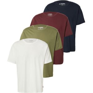 JJ Rebel Shirt  navy / kaki / wijnrood / wit