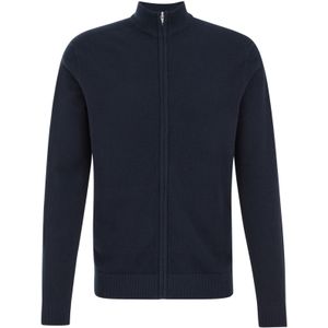 WE Fashion - Fijngebreid Vest - Marineblauw - Regular Fit