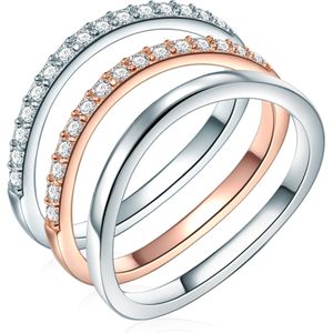 Rafaela Donata Ring  rose-goud / zilver / transparant