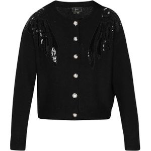 faina Gebreid vest  zwart