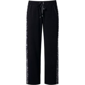 Ulla Popken Pyjamabroek  donkergrijs / zwart / wit