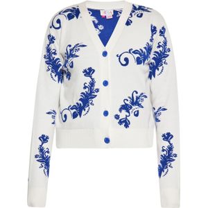 IZIA Gebreid vest  blauw / wit