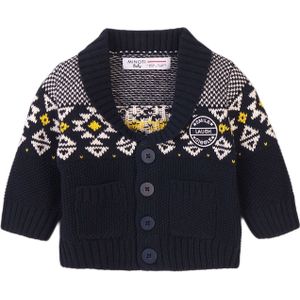 MINOTI Gebreid vest  navy / geel / wit
