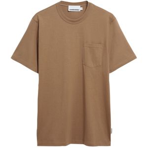 ARMEDANGELS - Shirt - Beige - Ronde Hals - Halve Mouw - Losse Pasvorm