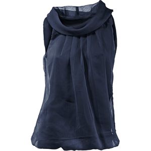 Marine Blousetop - 100% Polyester - Mouwloos - Platte Kraag