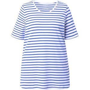 Ulla Popken Shirt  kobaltblauw / wit