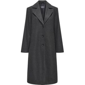 ONLY - ONLLISA - Tussenmantel - Grijs Gemêleerd - Lange Pasvorm