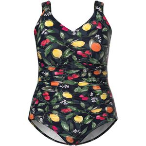 Ulla Popken Badpak  geel / groen / oranje / zwart