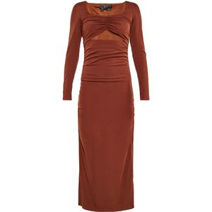 faina Jurk  kastanjebruin