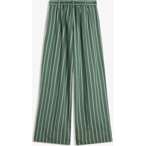 Bershka Bandplooibroek  donkergroen / wit