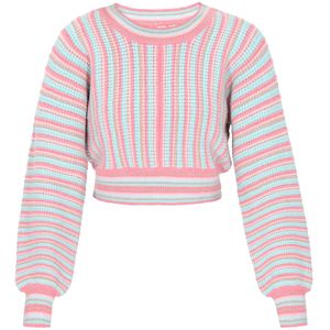 IZIA Trui  turquoise / rosa