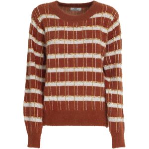 Influencer Trui  karamel / gemengde kleuren / wit