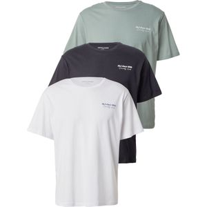 JACK & JONES Shirt 'JJNINETY'  mintgroen / zwart / wit