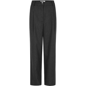 Soft Rebels Bandplooibroek  zwart / natuurwit