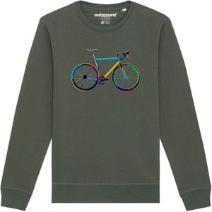 Watapparel Sweatshirt ' Fahrrad by night '  olijfgroen / gemengde kleuren