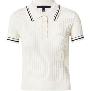 Vmsilla - Gebreide Pullover - Knoop Detail - Polo Hals - Korte Mouwen - Rib Fit