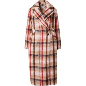 YAS Tussenmantel  donkerbeige / bruin / rood