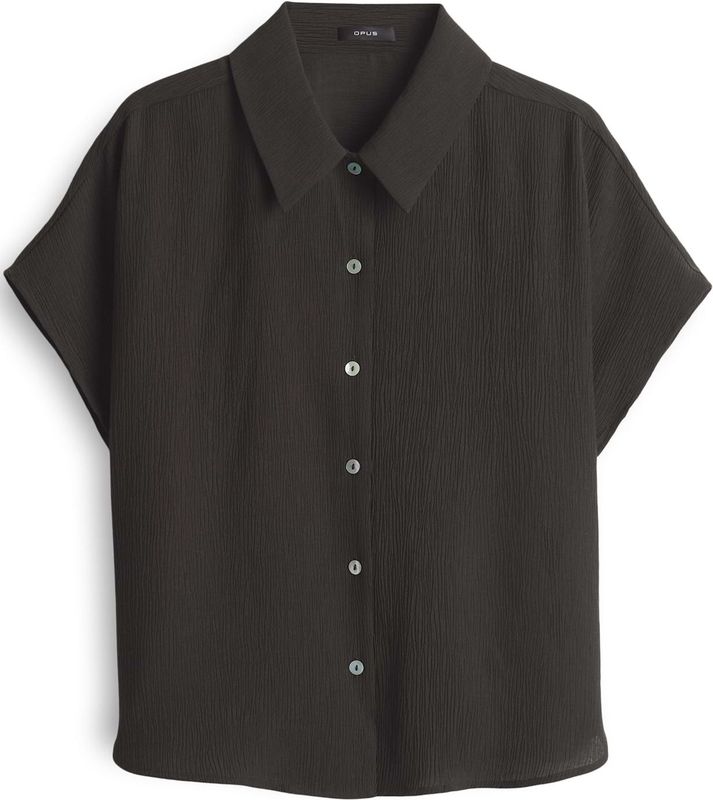 Opus - Donkerbruine Blouse - Structuur