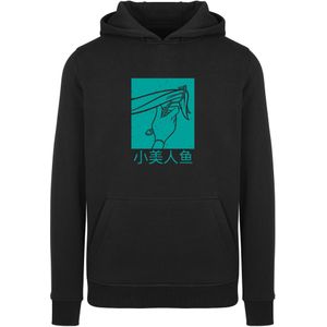 F4NT4STIC Sweatshirt 'Disney Arielle die Meerjungfrau Hair Stroke'  cyaan blauw / zwart