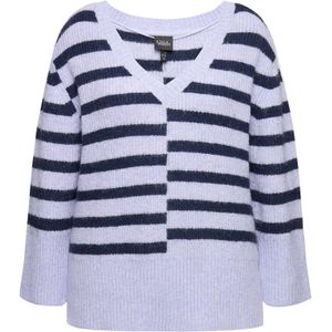 Ulla Popken Trui  donkerblauw / lichtlila