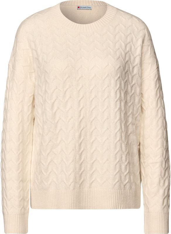 Street One - Gezellige Trui - Beige - Dames - Met Structuur