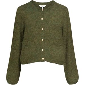 OBJECT Gebreid vest 'Saggia'  donkergroen