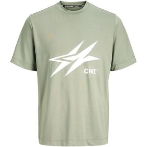 JACK & JONES Shirt 'JCOCNZAMSTERDAM'  grijs / wit