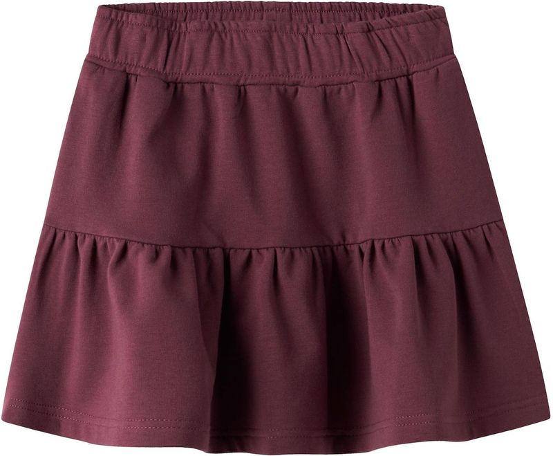 Rok - Geborstelde Sweatstof - Peplum Detail - Elastische Taille