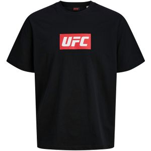 JACK & JONES Shirt 'JCOUFC'  rood / zwart / wit