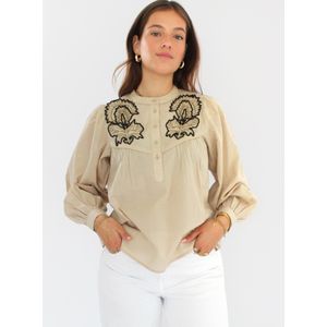 Honnête Atelier Blouse 'Feather'  beige
