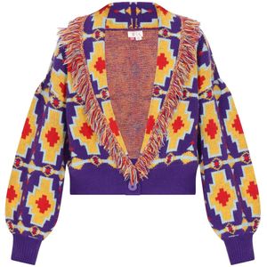 IZIA Gebreid vest  lila / bloedrood