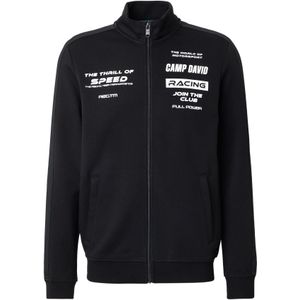 CAMP DAVID Sweatvest  zwart / wit