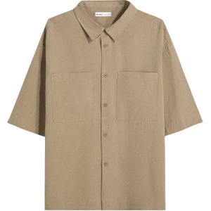 Bershka Overhemd  donkerbeige