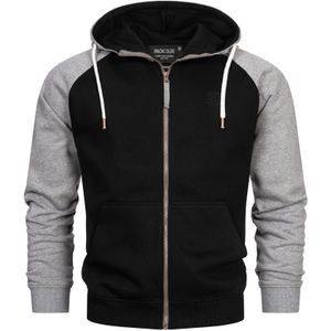 INDICODE JEANS Sweatvest 'Pulko'  grijs / grijs gemêleerd / zwart