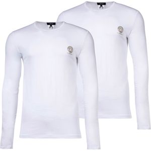 Versace - T-Shirt - Wit - Katoen en Elastaan - Twee-Pack