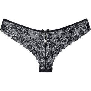 Lascana - String - Zwart - Gebloemde Kant - Aansluitend