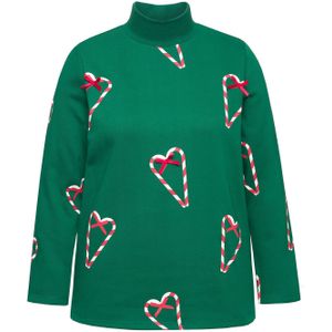 Ulla Popken Trui  grasgroen / rood / wit