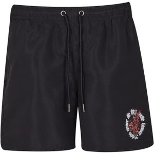 MJ Gonzales Zwemshorts 'Rebels never die'  cranberry / zwart / wit