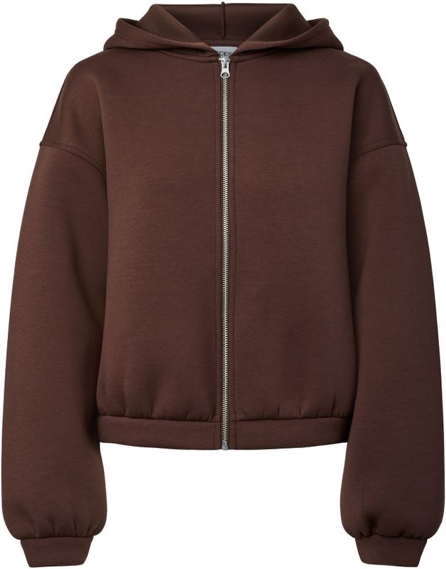 PIECES Sweatvest 'PCBucuba'  donkerbruin