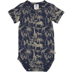 Müsli by GREEN COTTON Rompertje/body  beige / donkerblauw
