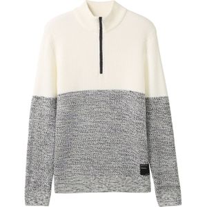 TOM TAILOR DENIM Trui  grijs gemêleerd / wit