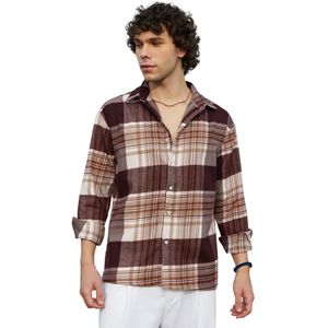 Campus Sutra Overhemd 'Celine'  camel / ecru / bruin