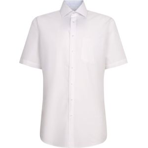 Seidensticker - Businessoverhemd - Wit - Regular Korte Mouwen Kentkraag Uni
