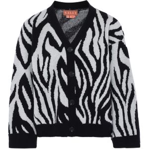 NALLY Gebreid vest  zwart / wit