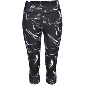 Sportbroek - Zwart Gedessineerd/Wit - Met Logoprint - Normale Taillehoogte