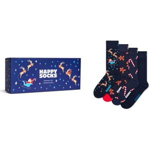 Happy Socks Sokken '4-Pack Holiday Navy Socks Gift Set'  donkerblauw