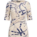 Lauren Ralph Lauren - JUDY - T-shirt - Crème / Donkerbeige / Blauw